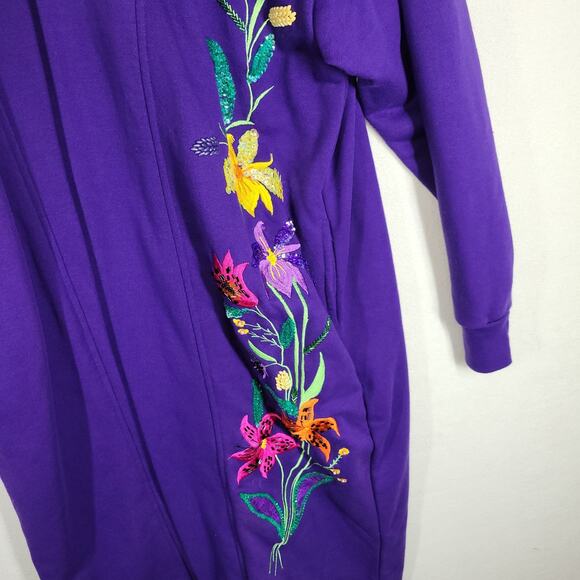 Vintage Lacy Afternoon Overcoat L Embellished Robe Lace Art To Wear Grandma - Picture 14 of 16